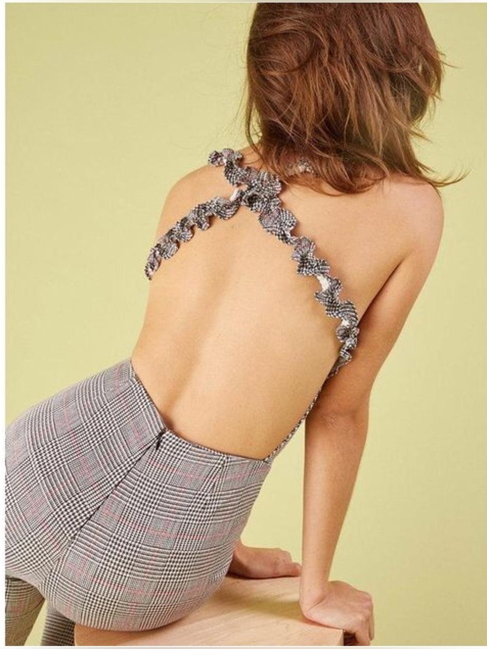 Reformation Oakland Open Back Jumpsuit Ruffled Cross-back Straps US0
